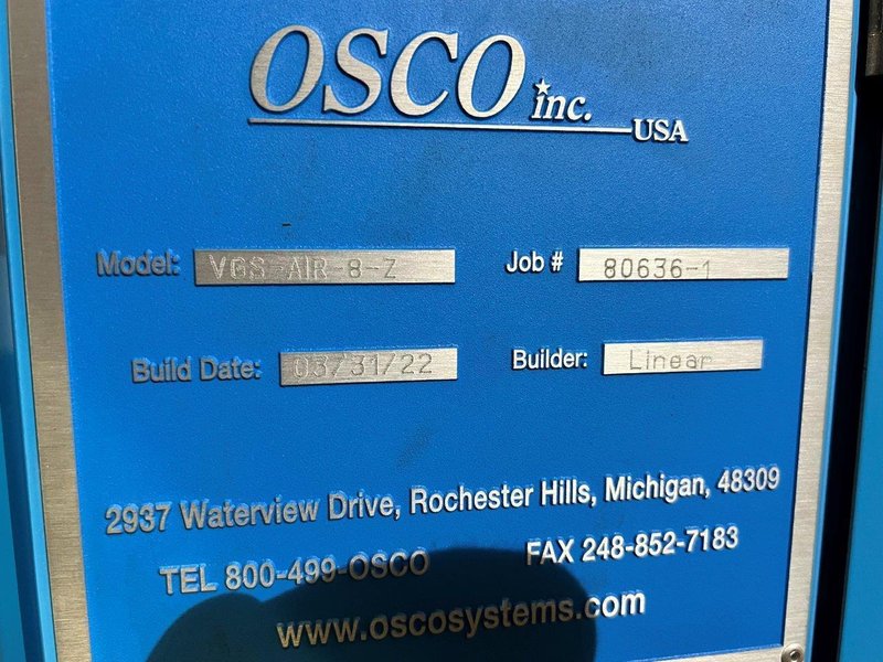 Osco VGS-AIR-8-Z Pneumatic Valve Gate Controller, 8 zone, yr. 2022