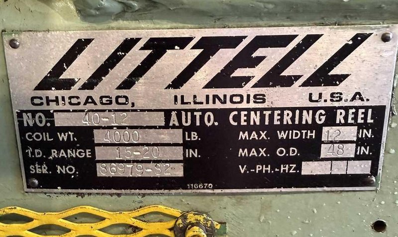 4,000# x 12" Littell Uncoiler