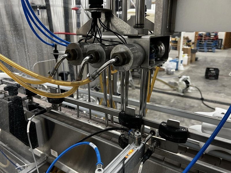 Cask mACS Micro Automated Canning System – 3-Head Filler with Rotary Accumulation Table (15–20 CPM, FESTO Interface)