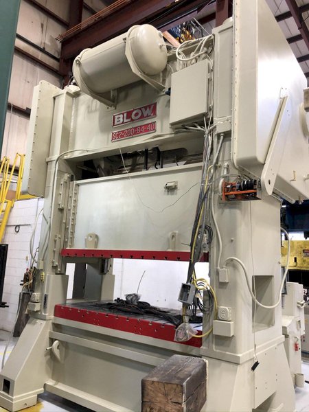 200 Ton Blow SC2-200-84-40 Straight Side Mechanical Metal Stamping Press For Sale, New 1992