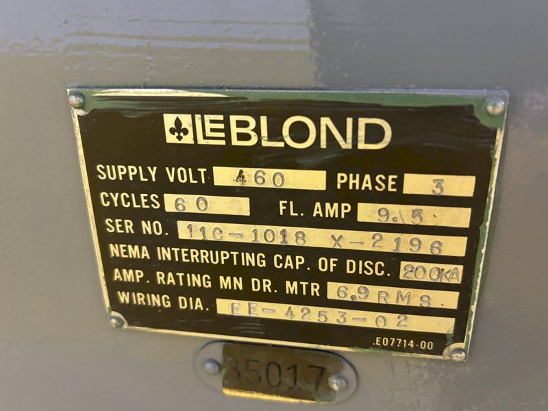 15&quot; x 54&quot; LEBLOND MODEL #REGAL 11C ENGINE LATHE with METRIC, 2.25&quot; HOLE: STOCK #20663