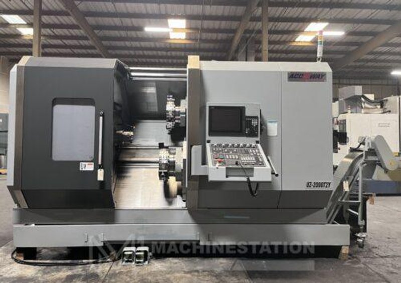 Accuway UZ-2000T2Y CNC Lathe – Y Axis Twin Spindle Twin Turret