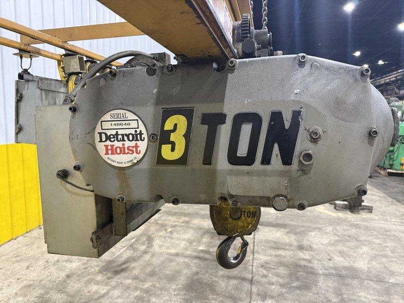 3 TON X 20' OSBORN SINGLE GIRDER CRANE W/ DETROIT HOIST: YOBRO #24536