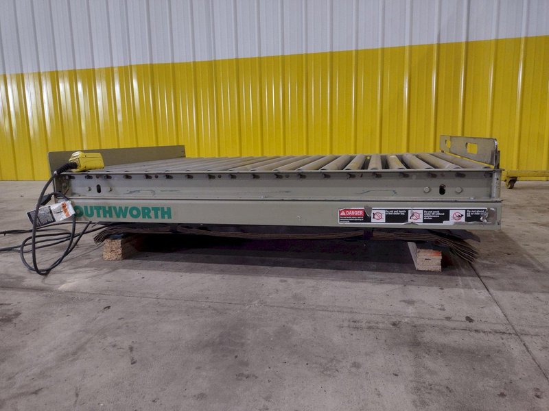 3800 LBS X 60" X 42" SOUTHWORTH MODEL #LS4-36 HYDRAULIC SCISSOR LIFT TABLE WITH ROLLER TOP, 110 VOLT: STOCK #20886