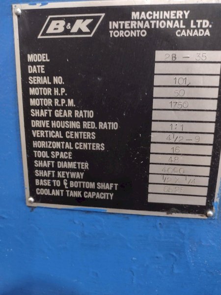 17 STAND X 4&quot; X 48&quot; B&amp;K MODEL #2B-35 RAFTED ROLLFORMER: STOCK #18127
