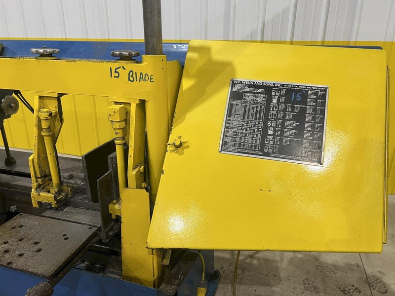 15" X 17" WF WELLS MODEL #F-15 TWIN POST HORIZONTAL BANDSAW: STOCK #20619