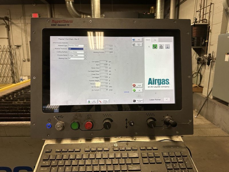 5′ x 10′ AKS Accu-Kut CNC Hypertherm XPR 300 Plasma Table, 2010 – Rebuilt in 2018, Dust Collector