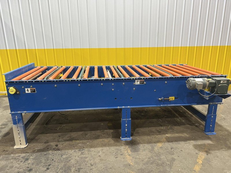 120&quot; X 44&quot; LEWCO POWERED ROLLER CONVEYOR WITH PNEUMATIC TRANSFERS: STOCK #19828