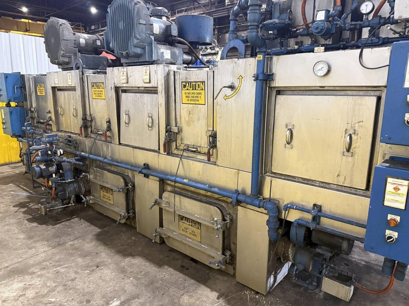 24" WIDE x 8" HIGH CAE RANSOHOFF 4-STAGE STAINLESS STEEL BELT CONVEYOR PARTS WASHER, WITH RUST INHIBITOR APPLICATION: YOBRO #25378