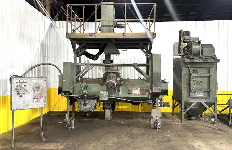 3&quot; BCP MODEL #A4-7620 3-WHEEL COIL BAR PASS -THROUGH BLAST MACHINE, RECLAIM &amp; DUST COLLECTOR: STOCK #20000
