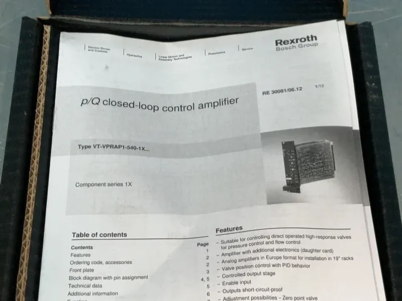 REXROTH NOSCH GROUP P/Q CLOSED-LOOP CONRTR0L AMPLIFIER   -  VT-VPRAP 1-540--10/V0