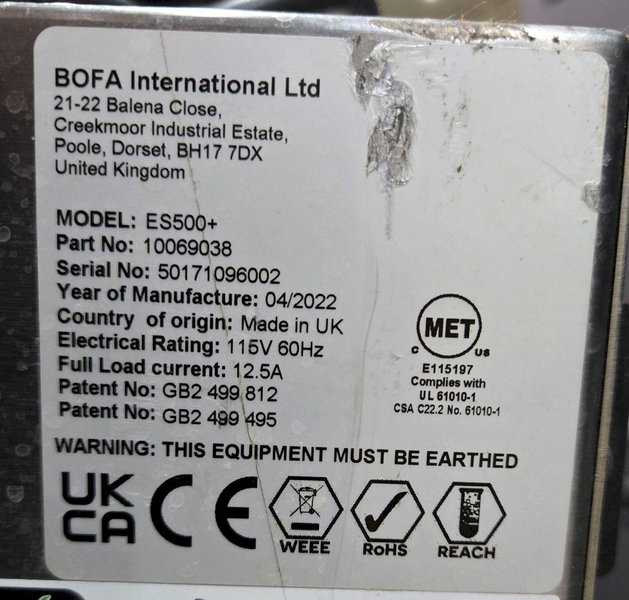 MARKEM IMAJE ES500+ FUME EXTRACTOR USED