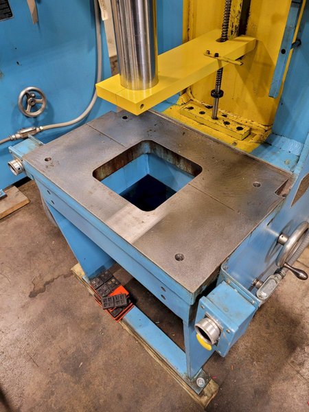 20 Ton MultiPress Model FH-20-20H Floor Type C-Frame Hydraulic Press 21” DL. 12” Stroke. Inching. Dual Palms 1989