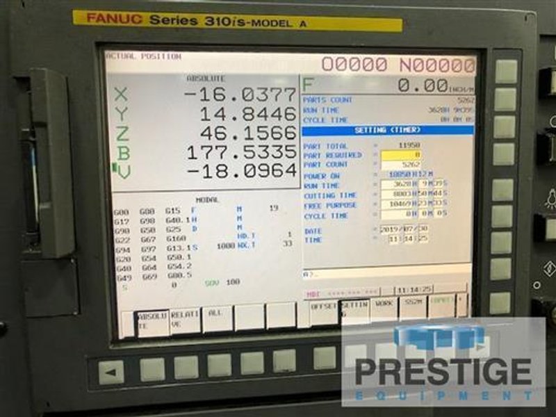 OKK HM-1250S CNC 4-Axis Horizontal Machining Center