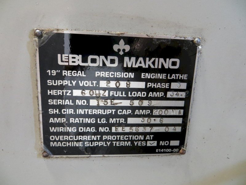 19" X 58" LEBLOND MAKINO REGAL INCH-METRIC SERVO SHIFT ENGINE LATHE