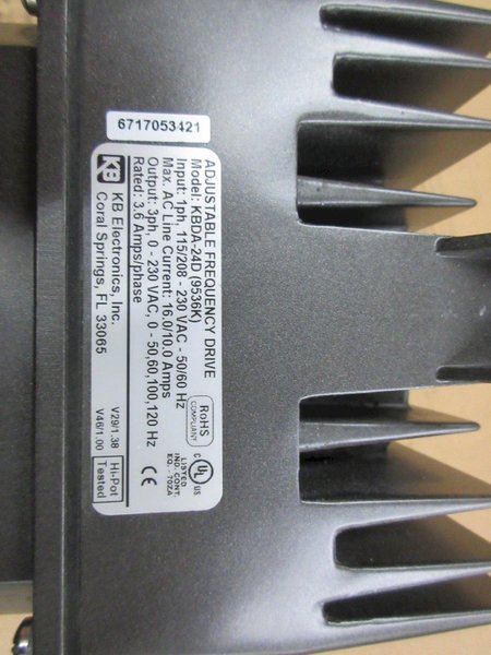 KB Genesis Adjustable Frequency Drive- Auction Item