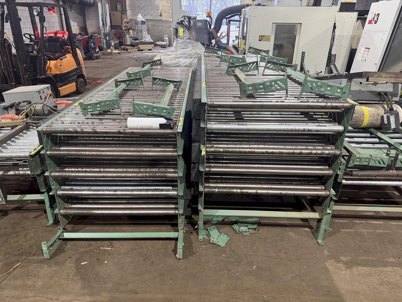 42" WIDE x 100' ROACH POWER DRIVEN ROLLER / BELT CONVEYOR, WITH VFD DRIVE: YOBRO #24712