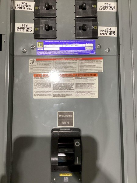 Square D NQ442L4 42 Circuit 400A Panelboard 240VAC 48VDC, 3PH, 4W USED