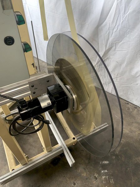 2 SPINDLE MOTORIZED TAPE UNCOILER REEL: STOCK 10715