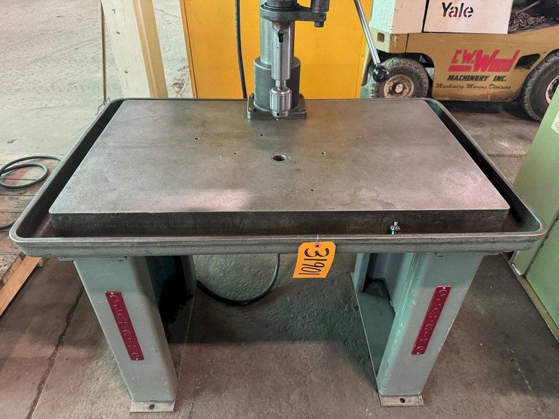 20&quot; Clausing Single Spindle Drill, V-Speed 150-2000 RPM, 24&quot; x 40&quot; Tbl., 3 MT, 1.5 HP