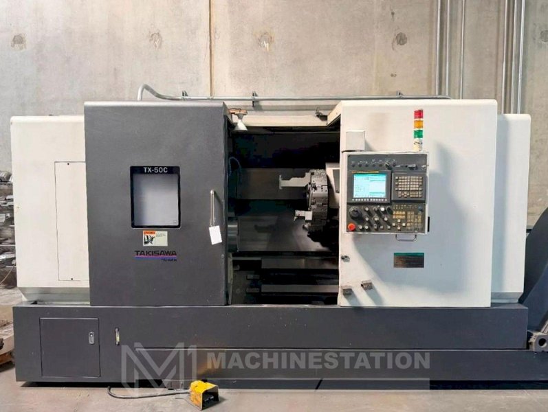 Takisawa TX-50C CNC Turning Center – 12″ Chuck, 5″ Big Bore Lathe