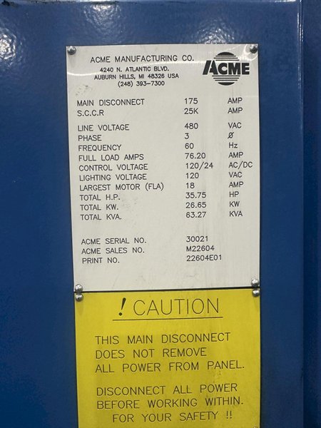 3&quot; OD ACME MODEL #67/2 CENTERLESS TUBE &amp; BAR 2 HEAD BELT GRINDER NEW 2016: STOCK #23770