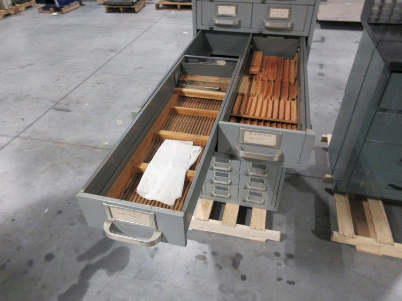 Metal File Card Organizer Cabinet with (11) Drawer with Dual Removable Trays- Auction Item