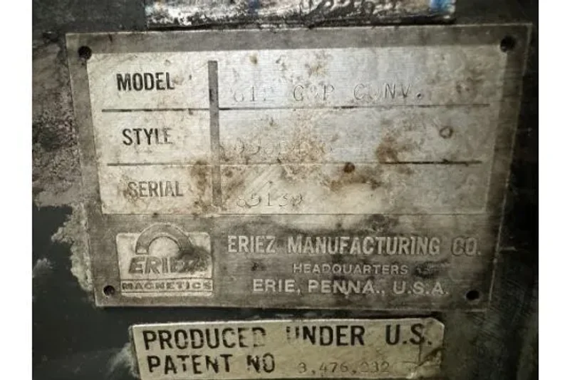 ERIEZ TGF-TRAC 12" WIDE MAGNETIC CONVEYOR, STOCK# 14367J