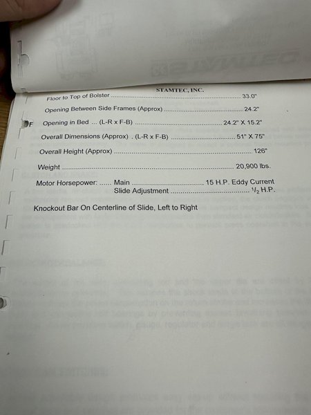 110 TON STAMTEC (NEW 2000) MODEL #G1-110 GAP FRAME PRESS, 7" STROKE: STOCK #19948