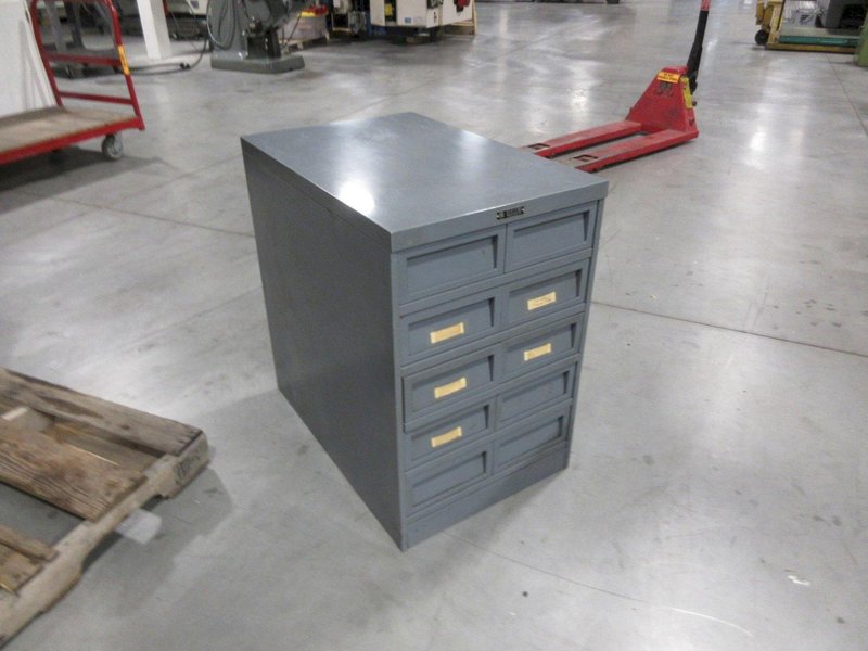 Systems 5 Drawer Metal File Card Cabinet with Removable Trays- Auction Item