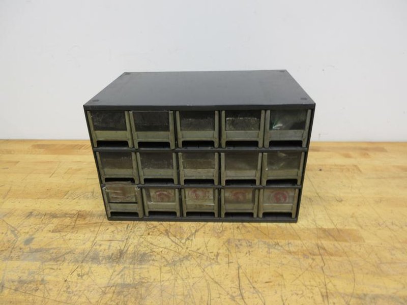 Multi Bin 15 Drawer Organizer with Contents of  Hardware and Tooling- Auction Item