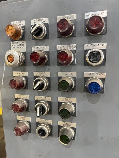 12&quot; X 12&quot; LOGEMANN MODEL #1212 HYDRAULIC SCRAP METAL BALER / BRIQUETTER: STOCK #11504