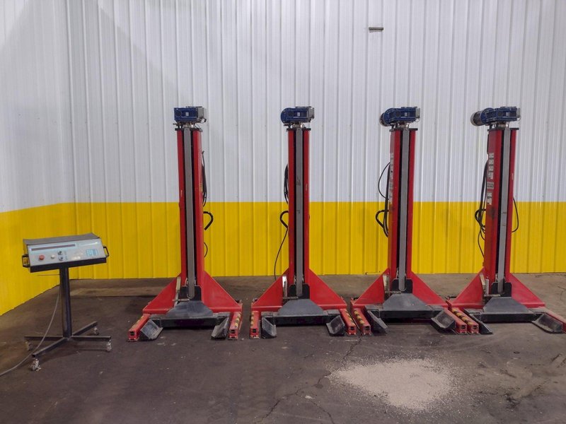 (4) 17,000 LBS EACH/68,000  LBS TOTAL EUROGAMMA  PORTABLE COLUMN LIFTS JACKS : STOCK #19497