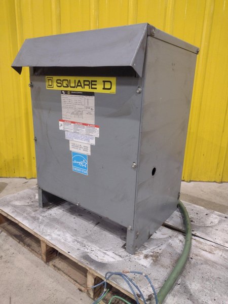 15 KVA SQUARE D 480 VOLT &lt;--&gt; 208Y/120 3 PHASE ELECTRICAL TRANSFORMER: STOCK #21930