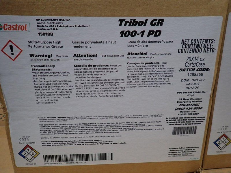 CASTROL 14 OZ INDUSTRIAL GREASE  -  TRIBOL GR 100-1 PD