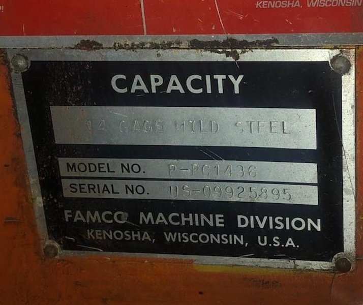 36" X 14 GAUGE FAMCO SHEAR STOCK# 2878