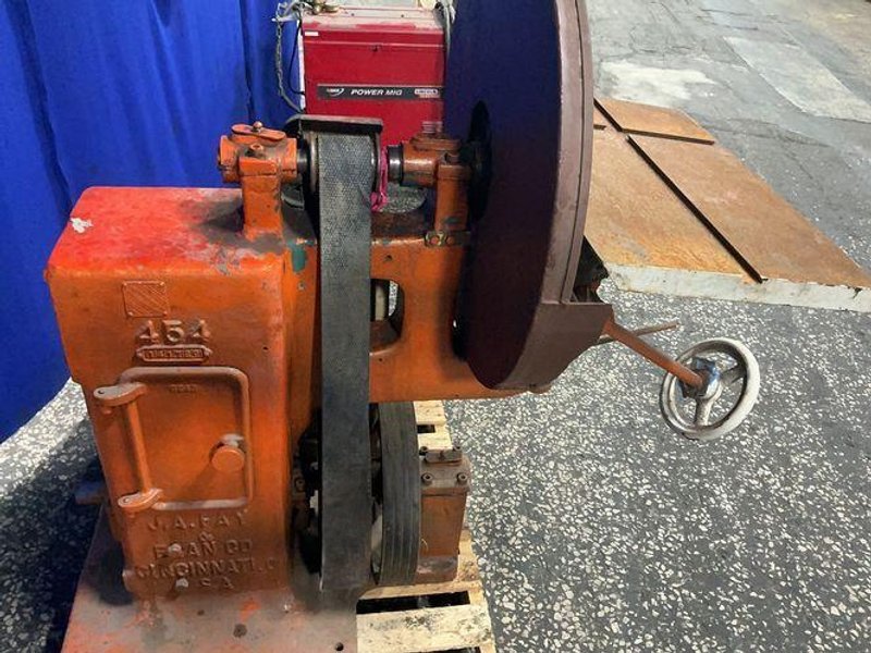 J.A. FAY &amp; EGAN CO. 16”X26” TABLE, 28” DIAMETER VERTICAL DISC SANDER  -  454