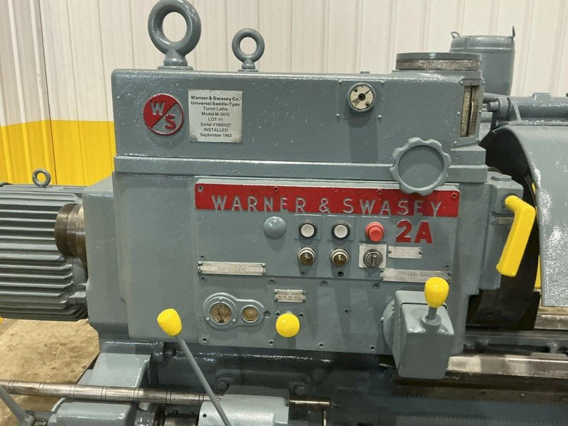 2A WARNER &amp; SWASEY MODEL #M-3470 CROSS SLIDING TURRET LATHE: YOBRO #25009