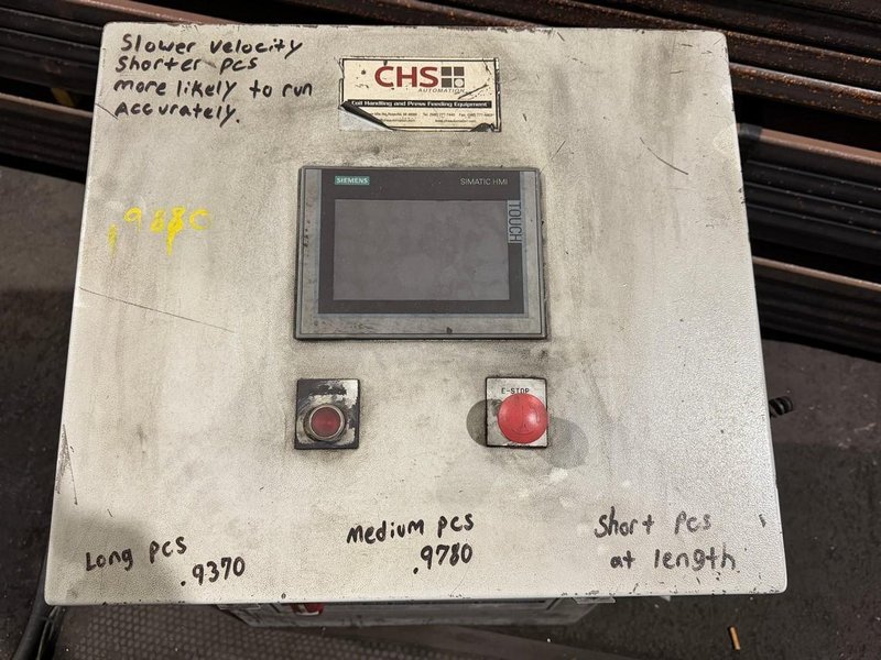 10,000 LB X 18" X .165" CHS SERVO FEEDLINE. STOCK #0773726