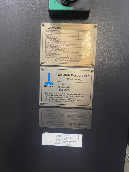 2016 OKUMA MILLAC 852VII | Machining Centers, Vertical