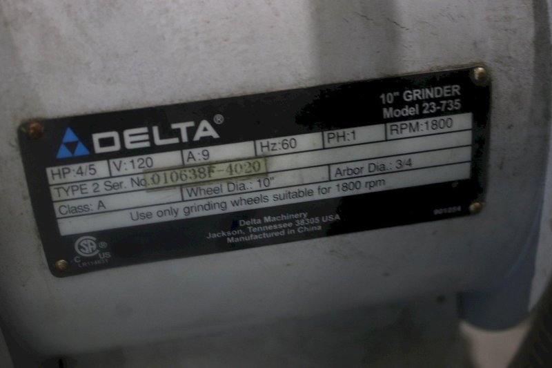 10&quot; DELTA MODEL #23-735  DOUBLE END GRINDER; STOCK #75124