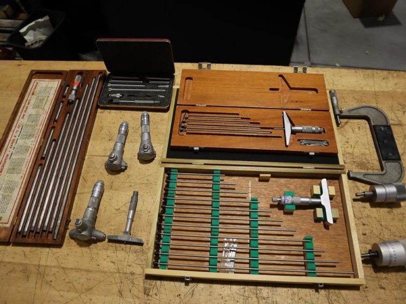 Micrometers: Inside, Depth, Bore, Travel, and 5-6" Outside Micrometer- Auction Item