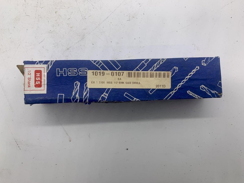 HSS 1-7/64&quot; DRILL BIT 1/2&quot; REDUCED SHANK STOCK #15311