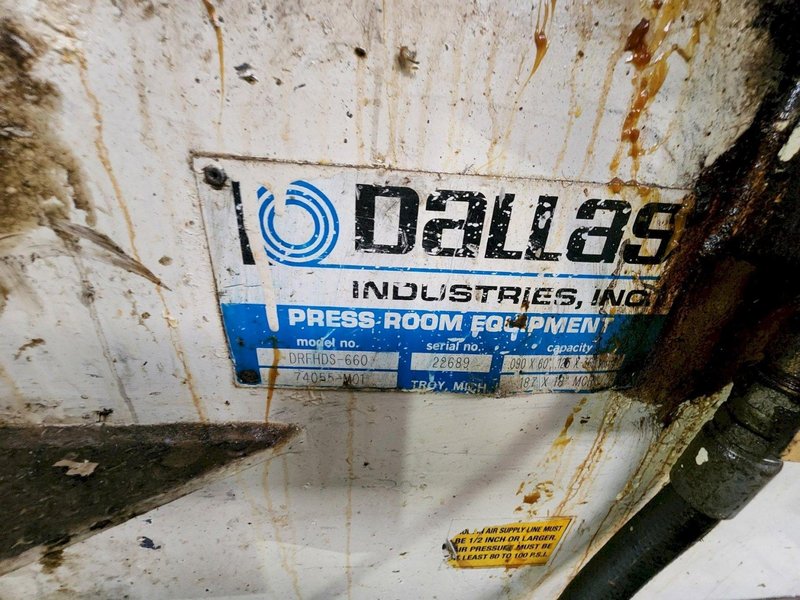 Dallas Space Saver Coil Feed Line - 30,000 lbs. x 60" Wide Coil Capacity: For Sale Coil Feed Line