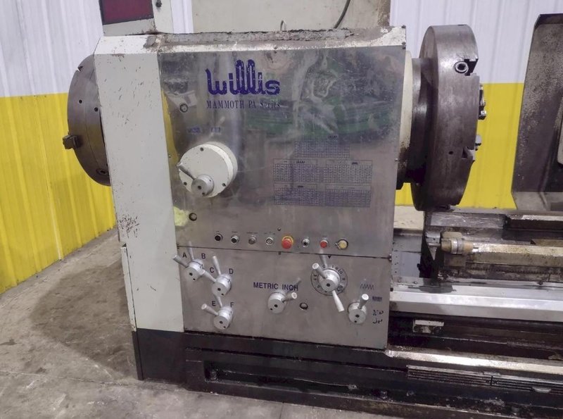 35" X 120" WILLIS PK35 HOLLOW SPINDLE ENGINE LATHE 10" HOLE. STOCK # 0547226