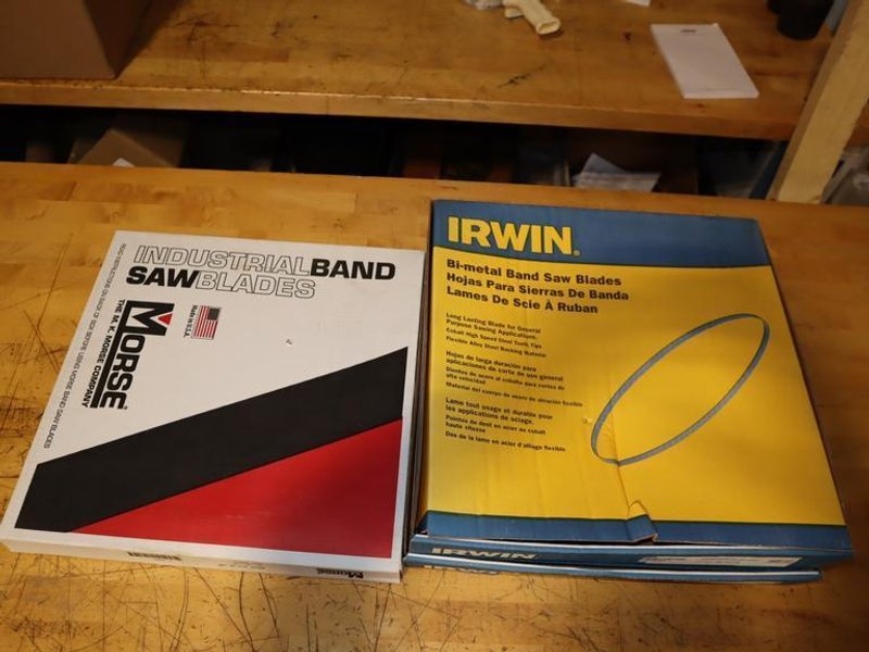 Bandsaw Blades Irwin and Morse (New In Boxes) 11&#039;x3/4&quot;x.035&quot;, 10&#039; 10.5&quot;x 3/4&quot;- Auction Item