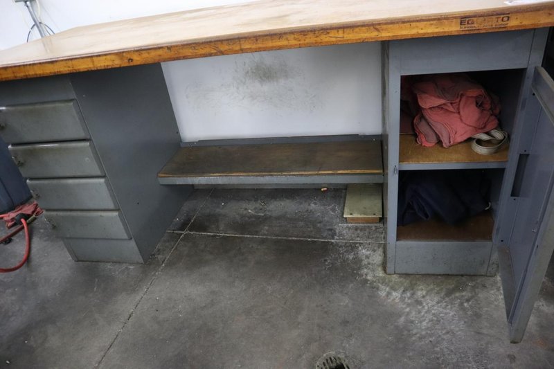 Equipto Work Bench, Wood Top, Cabinet Base, (4) Drawers, Lower Shelf- Auction Item