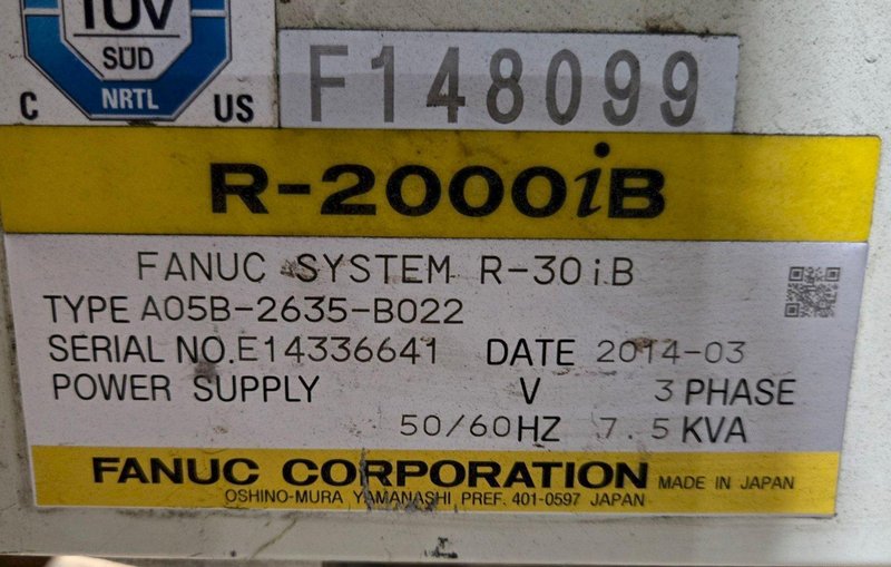 FANUC R-2000IB/210F + R30IB ROBOT ARM AND CONTROL CABINET – NO PENDANT USED