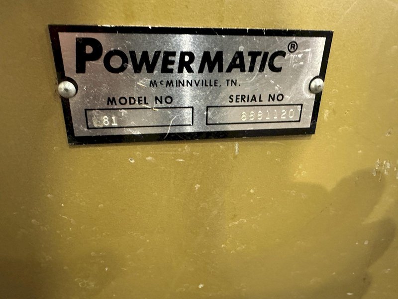 20" POWERMATIC MODEL #81 VERTICAL BAND SAW: STOCK #77930