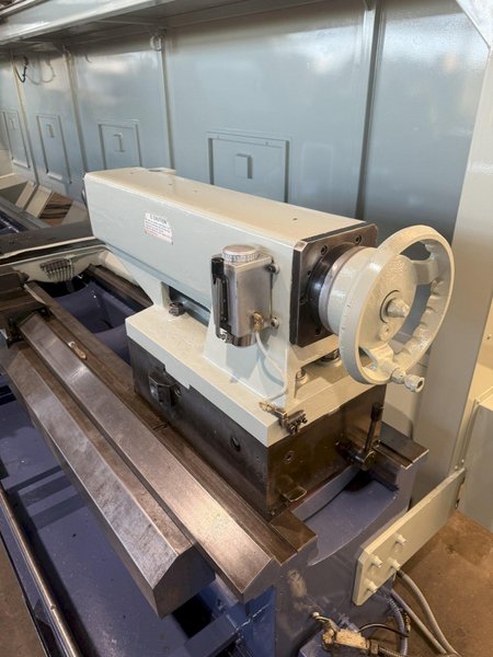 38.6" X 197" HWACHEON MEGATURN 95 CNC 9" HOLLOW SPINDLE OIL FIELD LATHE. STOCK # 0882125